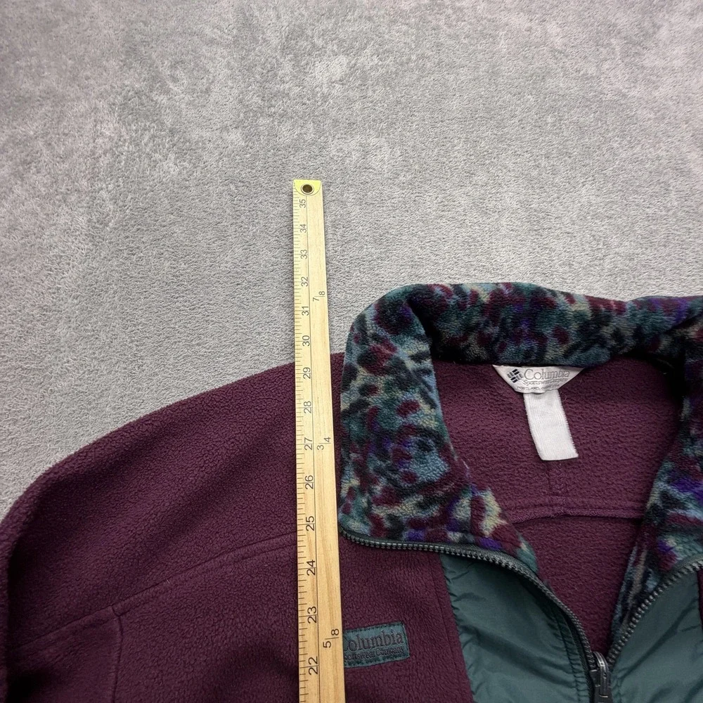 Vintage Columbia Fleece Jacket Mens XL‎ Purple Full Zip Pattern Collar 90s